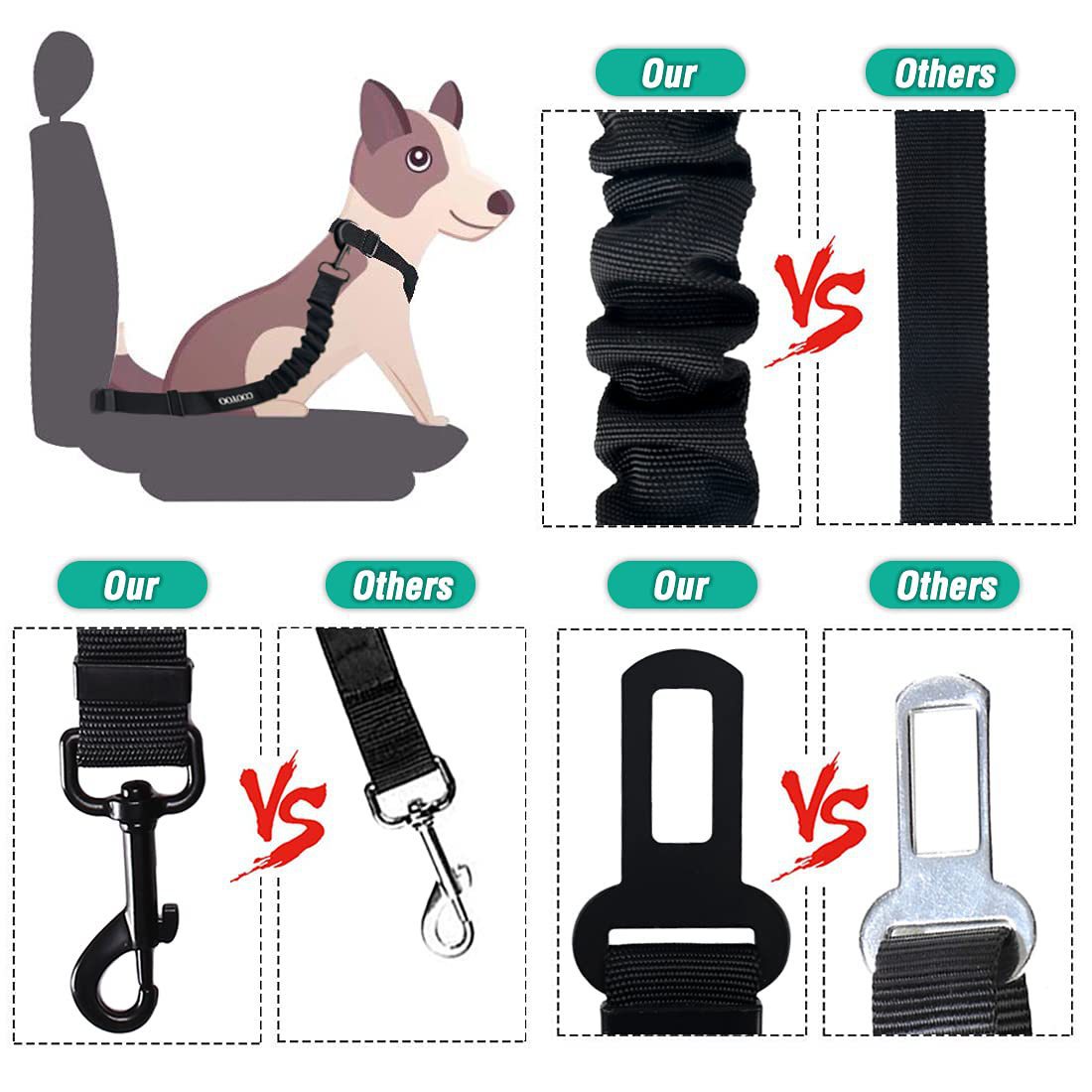 Pet Seat Belt Car Dog Explosion-proof Hand Holding Rope