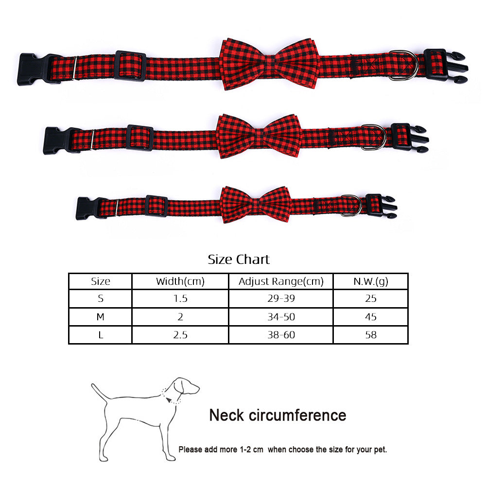 British Plaid Pet Bow Tie Collar Cat Dog Traction Bow Tie