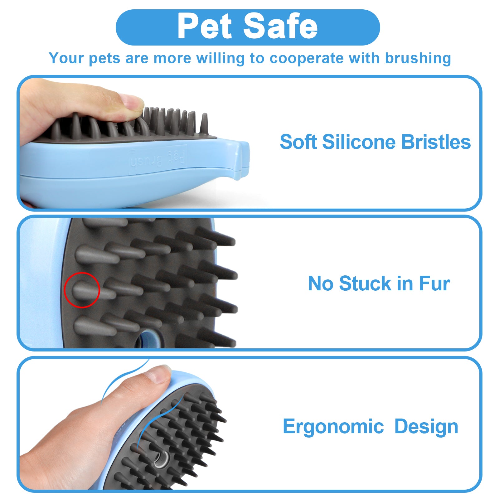 Cat Steam Brush for Shedding | Gentle Grooming Tool