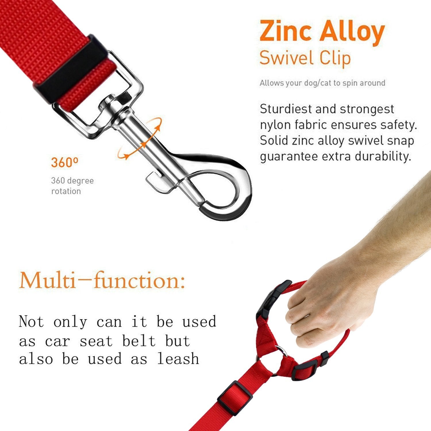 Dog Car Safety Leash Adjustable Seat Belt for Safe Travel