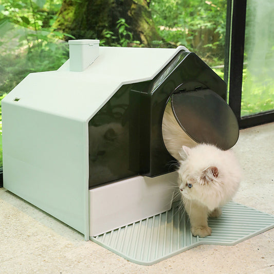 Fully Enclosed Cat Litter Box with Drawer | Odor Proof Anti Splash
