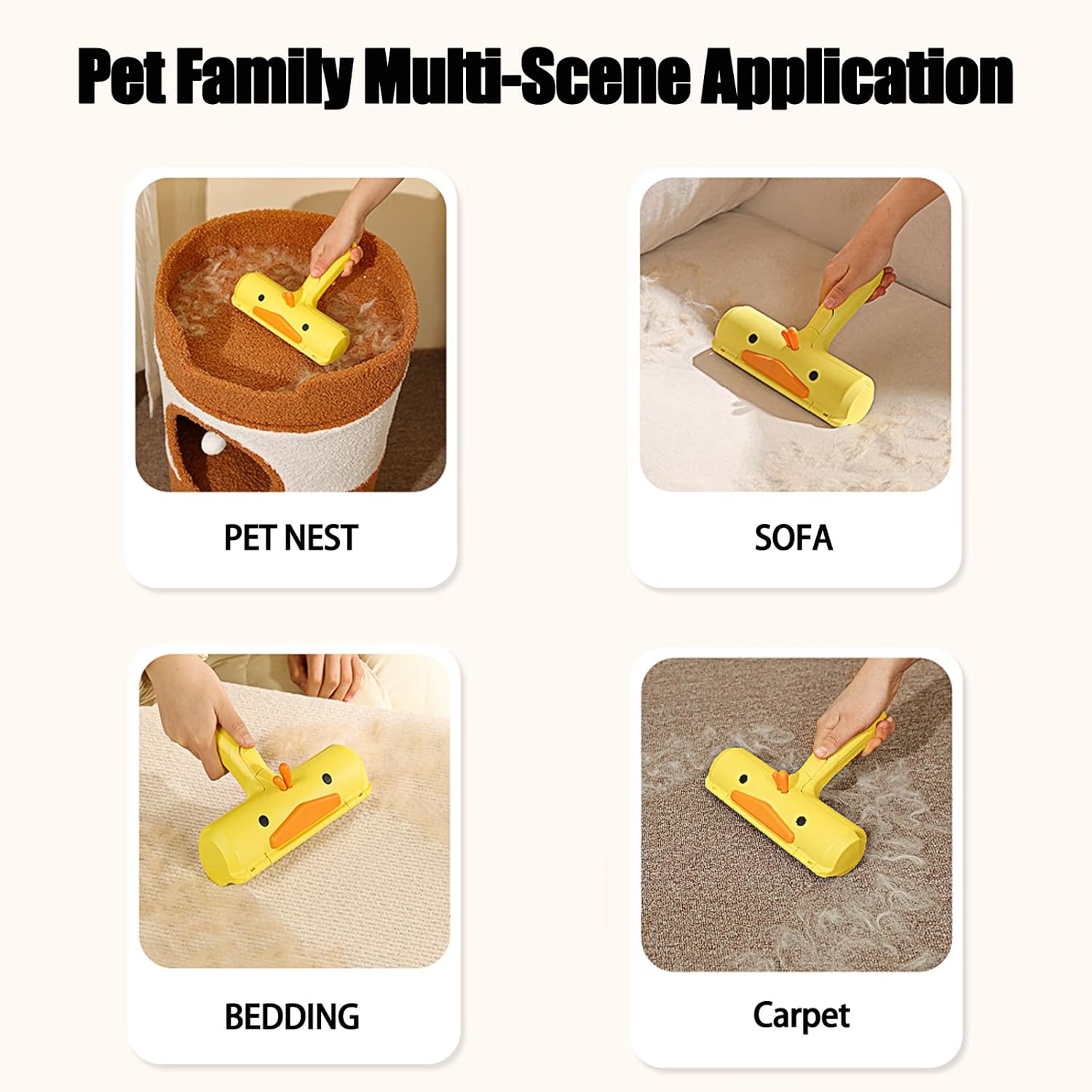 Pet Hair Remover Reusable Cat And Dog Hair Remover For Furniture Sofa Or Bedding Portable Multi-surface Lint Roller And Fur Removal Tool Animal Two-way Hair Remover