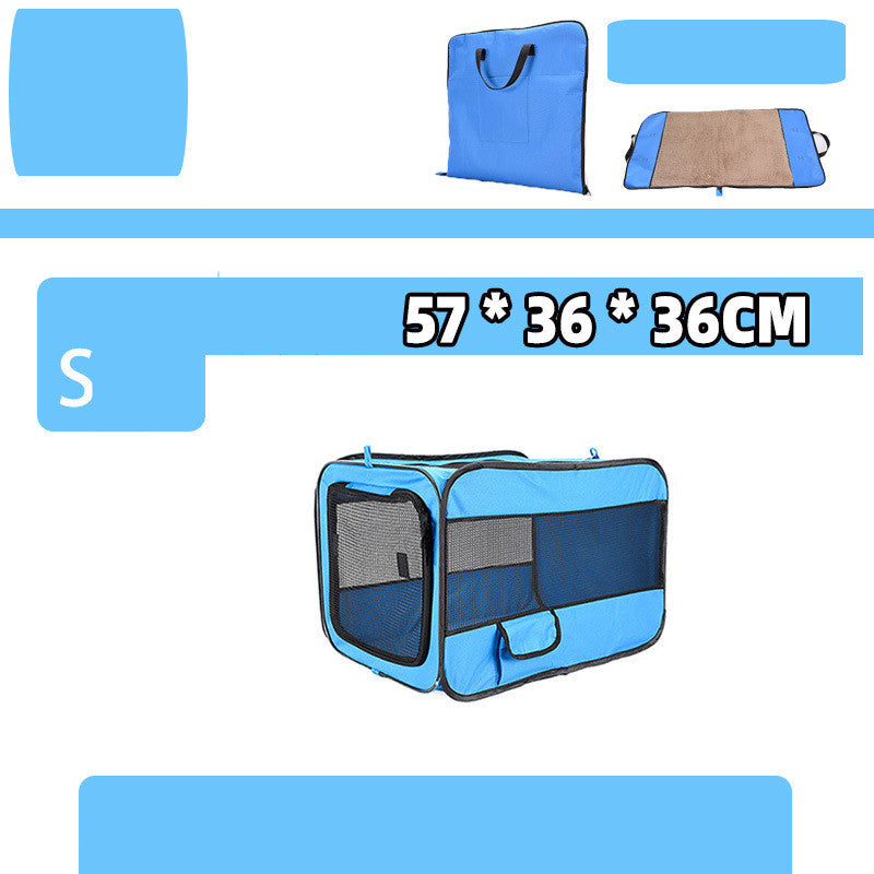 Pet travel carrier bag, foldable, soft-sided kennel for dogs and cats, 57*36*36CM size, compact and convenient.