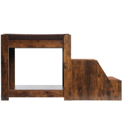 Pet Bunk Bed for Dogs and Cats with Stairs and Cushion Bed