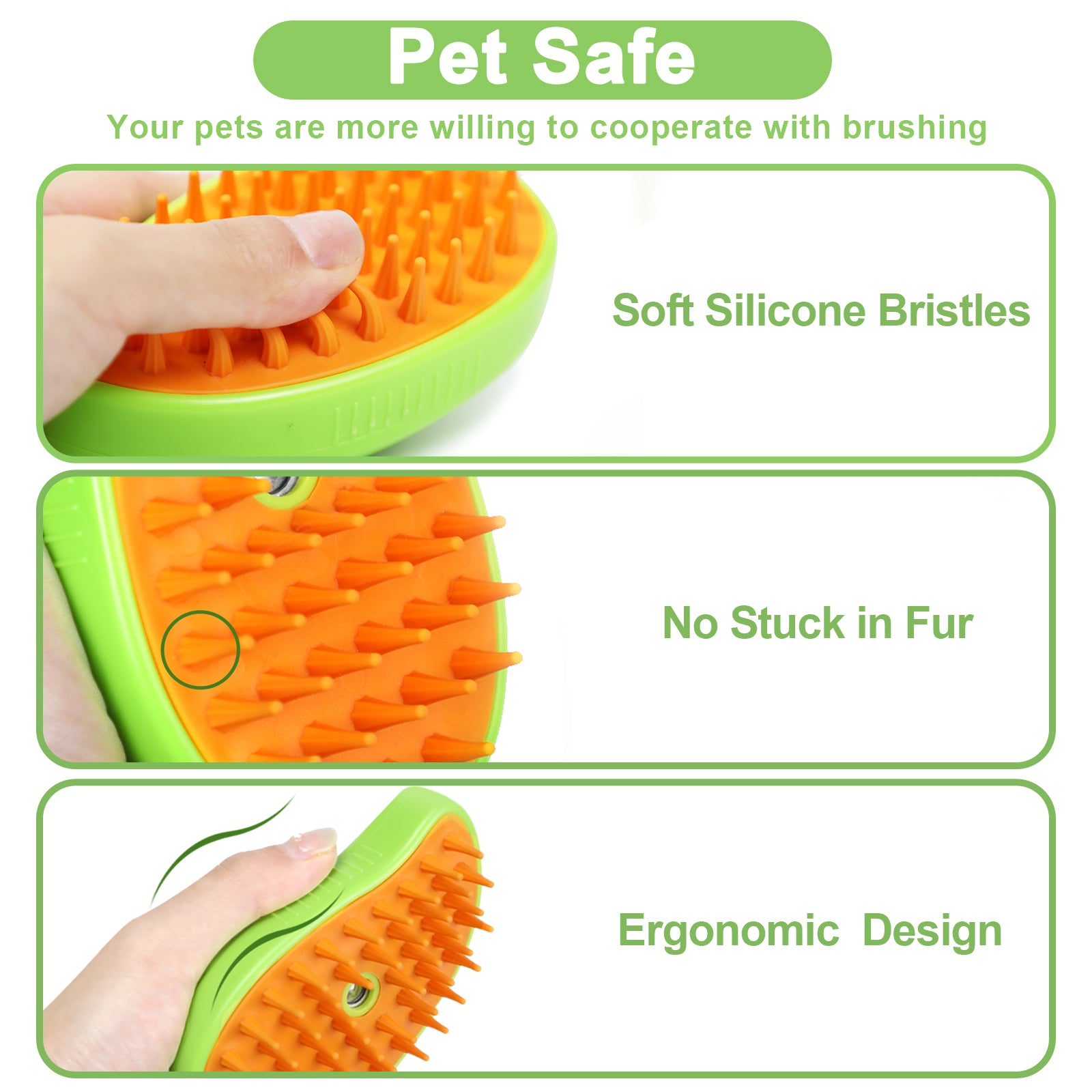 Cat Steam Brush for Shedding and Grooming | 3 in 1 Pet Brush